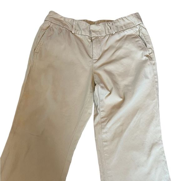 BANANA REPUBLIC Martin Tan Stretch Wide Leg Cuffed Mid Rise Khaki Pant 4 - Picture 6 of 10